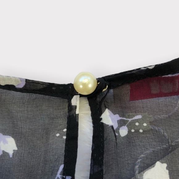 BLUGIRL FOLIES, Silk Chiffon Lace Trim Blouse with Inner Cami, Size 8 - Picture 11 of 16
